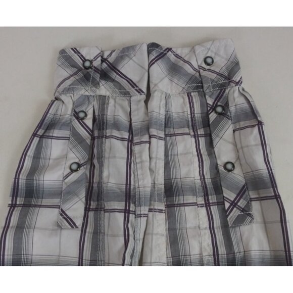 Buckle BKE Standard Fit Gray Plaid With Smokey Pearl Snaps Men's Shirt Large - Picture 4 of 7